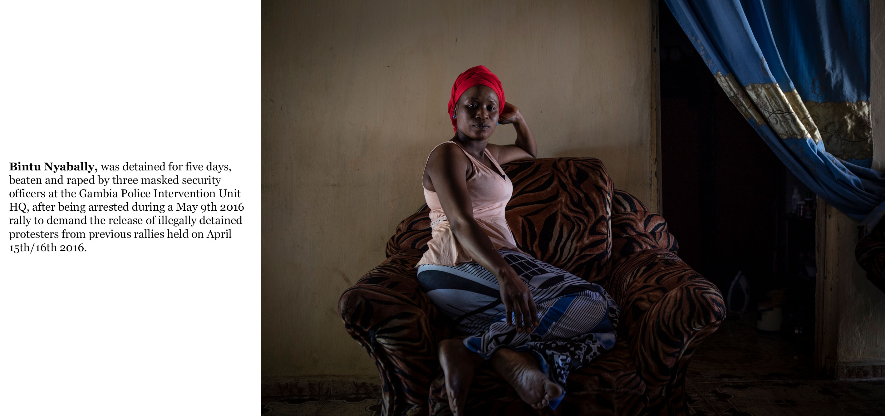 Gambia victims and resisters -Bintu Nyabally arrested and raped by masked security officers, April 2016 - ©jason florio-2785