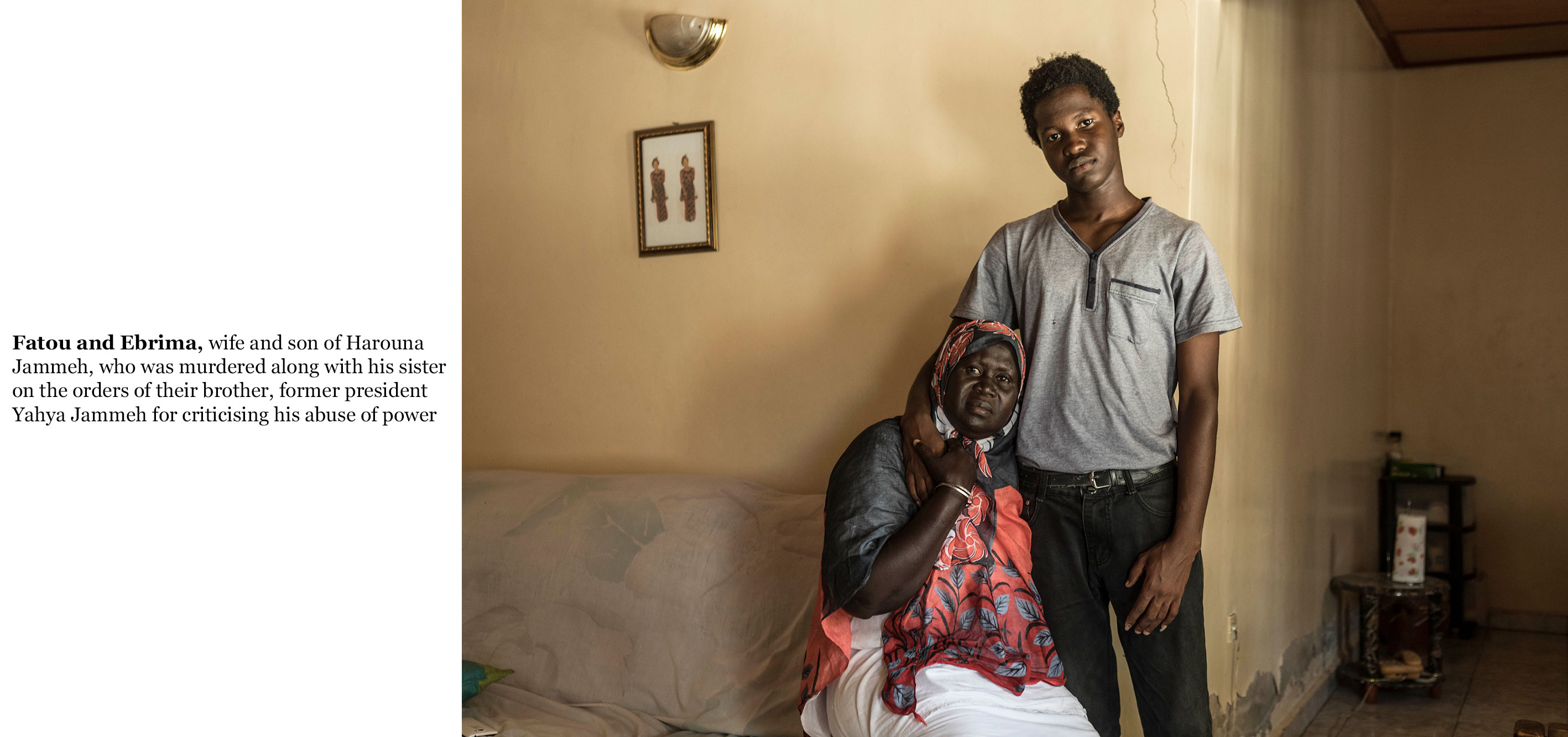 Gambia victims and resisters-widow and son of murdered, Herouna Jammeh ©Jason Florio