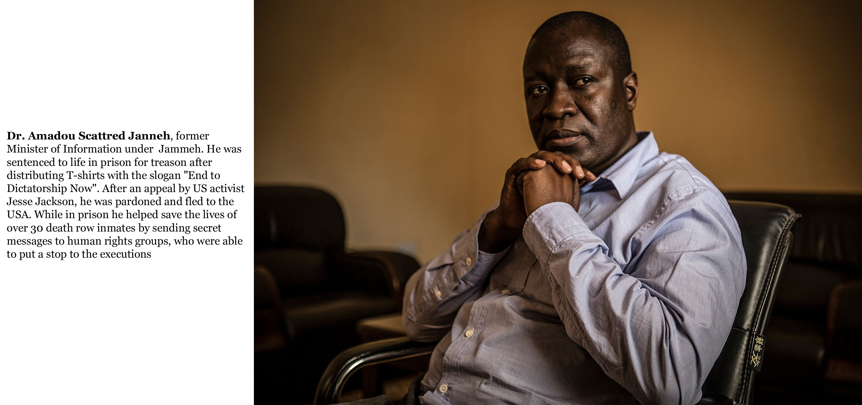 Gambia victims and resisters - Dr. Amadou Scattred Janneh, dissident arrested and sentenced to life in prison for treason  ©Jason Florio 